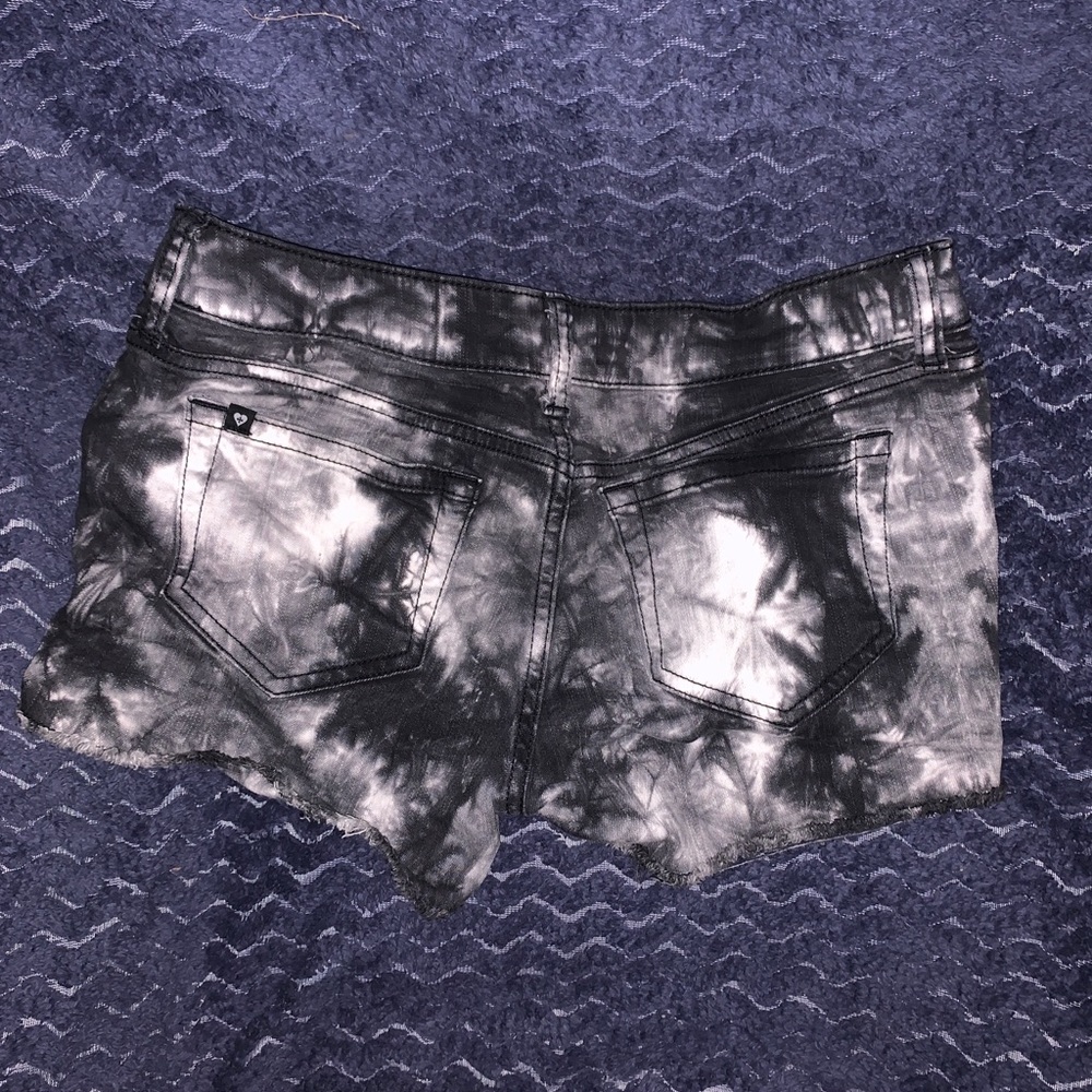 Tie dyed jean shorts